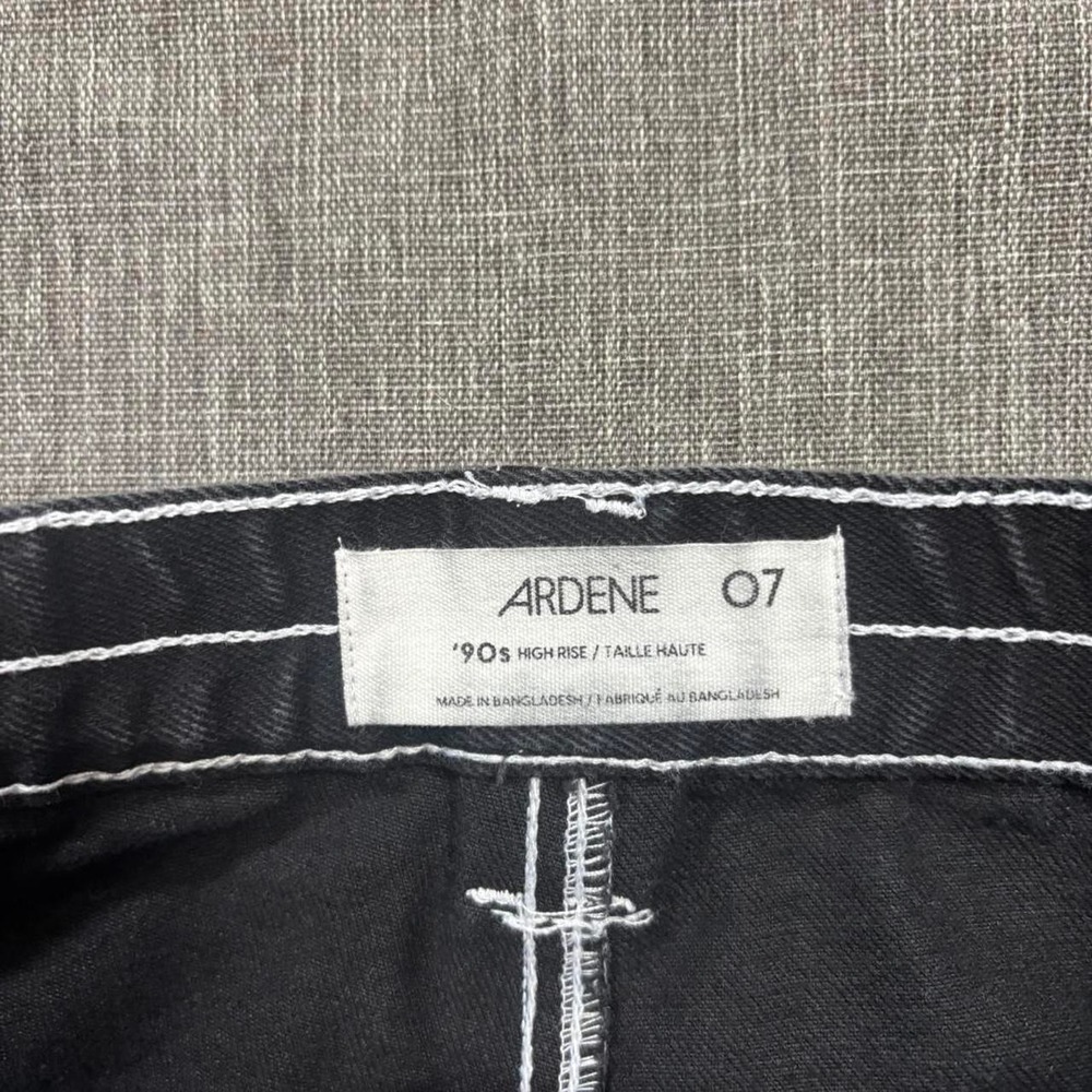 Ardene baggy black cargo pants with white stitching - 7 - Picture 4 of 7